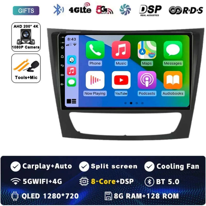 Android 14 BT Car Radio For Mercedes Benz E-class W211 E200 E220 E300 E350 E240 E270 E280 CLS CLA...