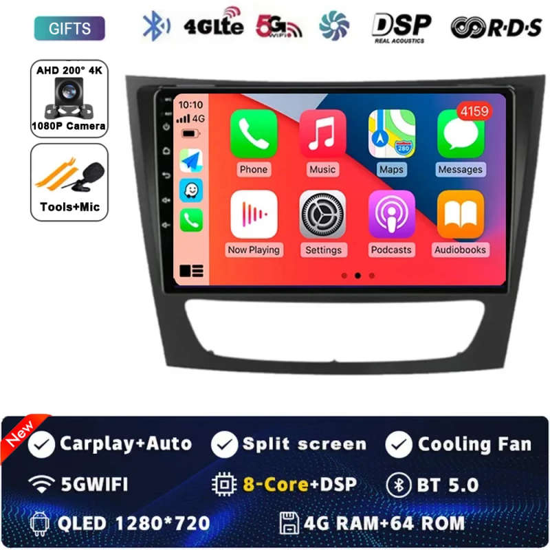 Android 14 BT Car Radio For Mercedes Benz E-class W211 E200 E220 E300 E350 E240 E270 E280 CLS CLA...