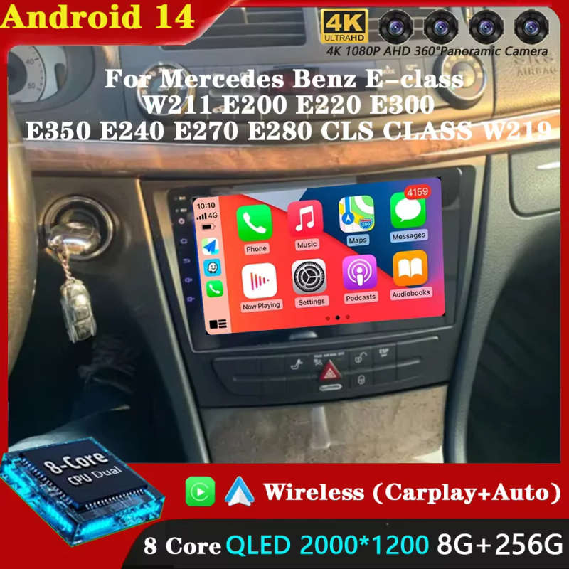 Android 14 BT Car Radio For Mercedes Benz E-class W211 E200 E220 E300 E350 E240 E270 E280 CLS CLA...