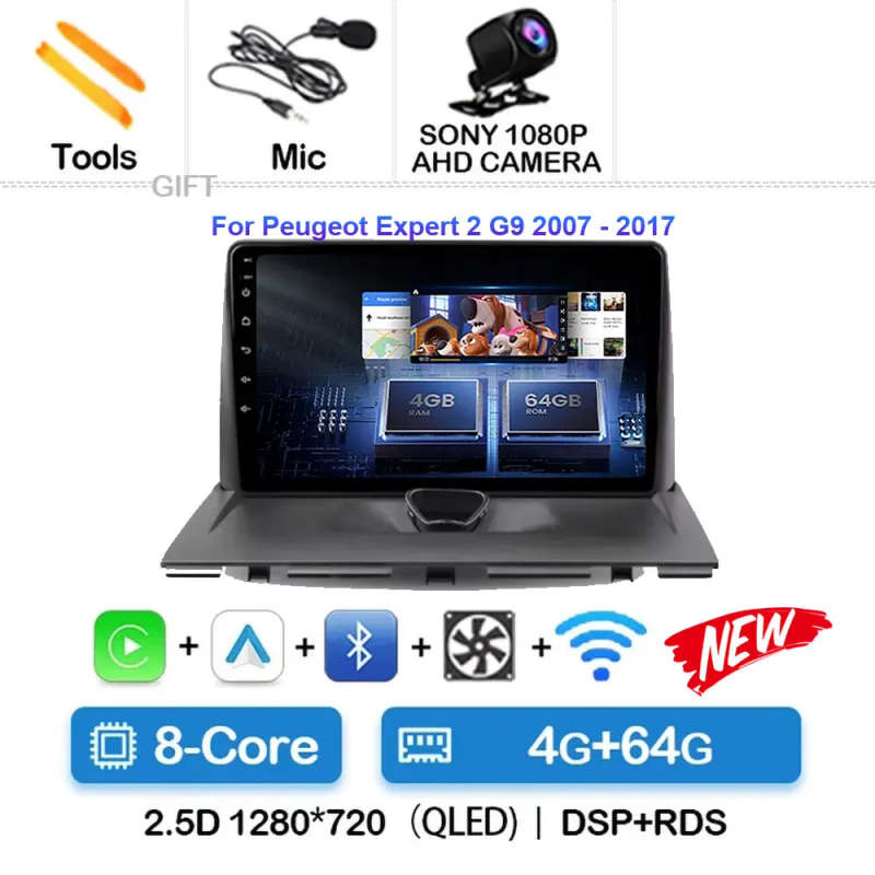 Android 14 Car Radio Carplay For Peugeot Expert 2 G9 2007 - 2017 Navigation Android Auto 5G Wifi ...