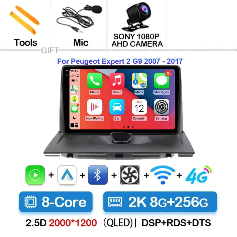 Android 14 Car Radio Carplay For Peugeot Expert 2 G9 2007 - 2017 Navigation Android Auto 5G Wifi ...