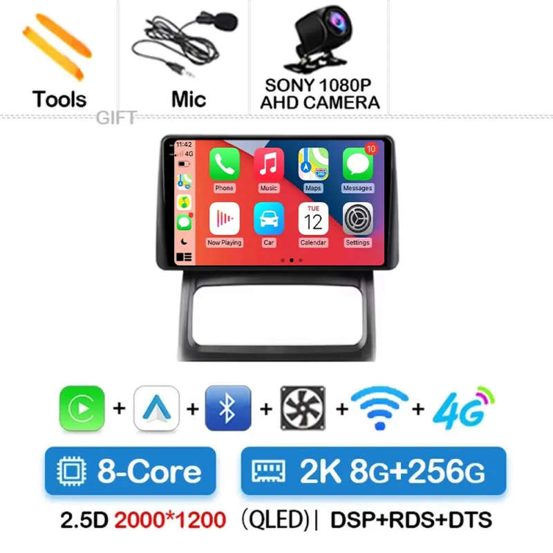 Android 14 Car Radio Carplay For Renault Clio 2 BB CB 2001 - 2012 Navigation GPS Android Auto Scr...