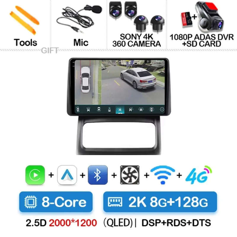 Android 14 Car Radio Carplay For Renault Clio 2 BB CB 2001 - 2012 Navigation GPS Android Auto Scr...