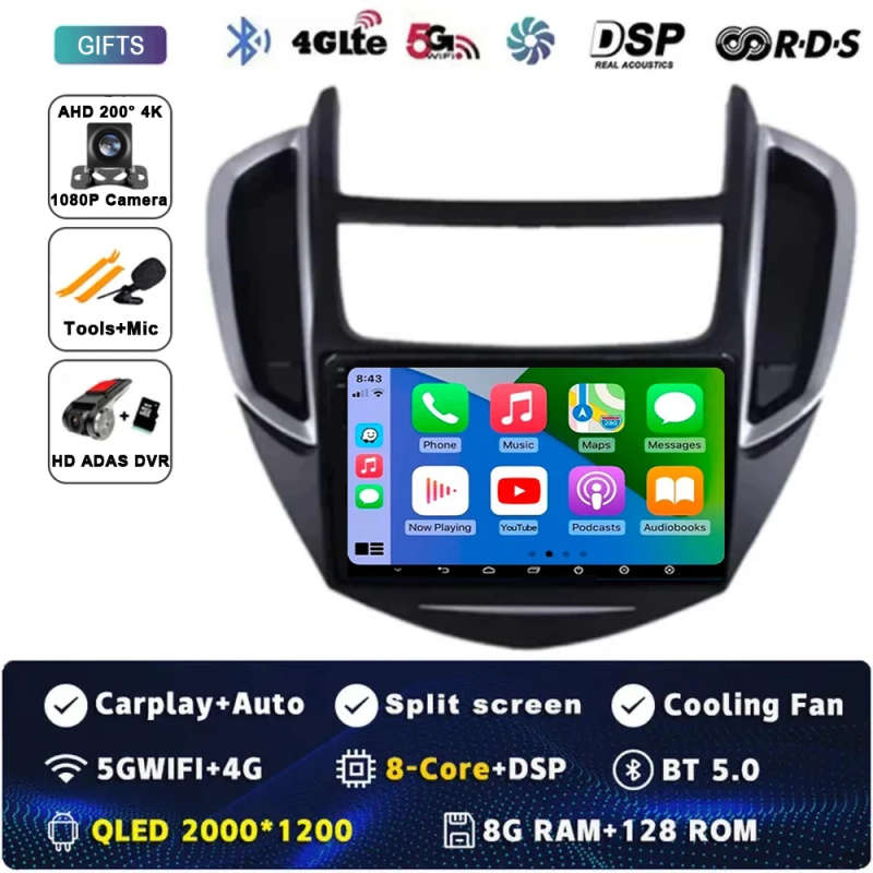 Android 14 Car Radio For Chevrolet Tracker 3 2013 - 2017 Multimedia Video Player Stereo GPS Navig...