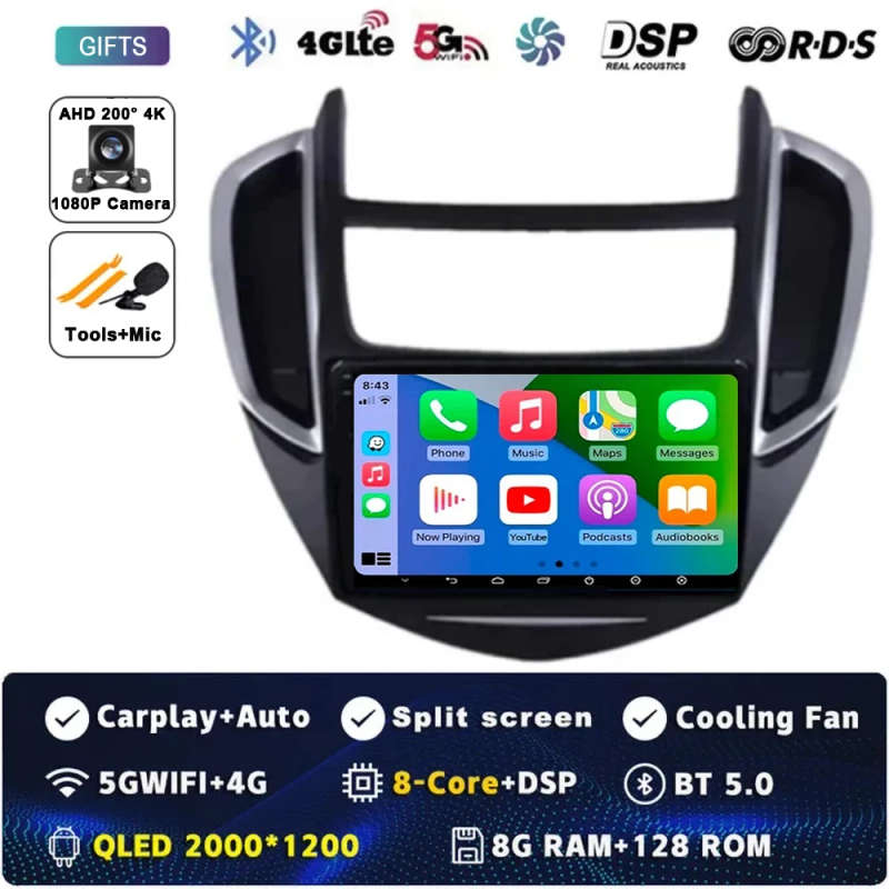 Android 14 Car Radio For Chevrolet Tracker 3 2013 - 2017 Multimedia Video Player Stereo GPS Navig...