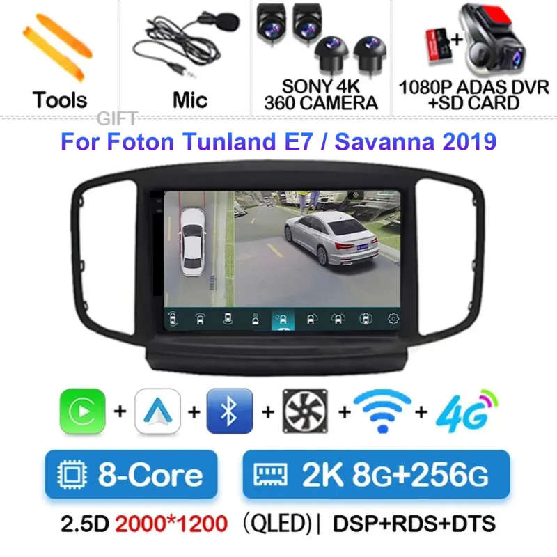 Android 14 Car Radio For Foton Tunland E7 Savanna 2019 Navigation GPS Multimedia Video Player Ste...