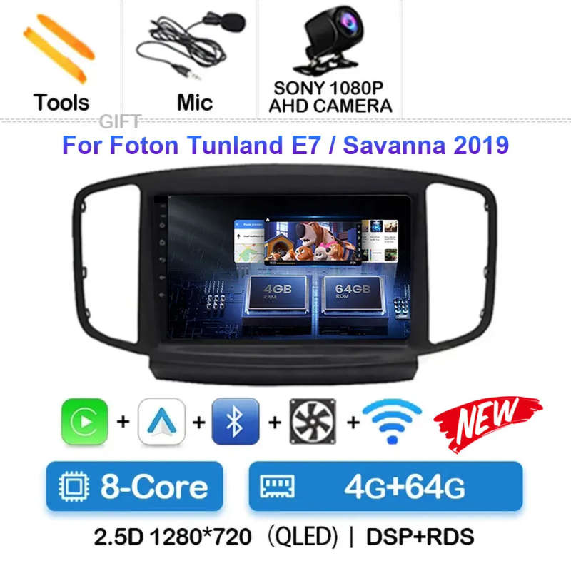 Android 14 Car Radio For Foton Tunland E7 Savanna 2019 Navigation GPS Multimedia Video Player Ste...