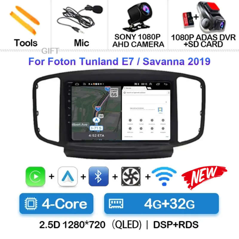 Android 14 Car Radio For Foton Tunland E7 Savanna 2019 Navigation GPS Multimedia Video Player Ste...