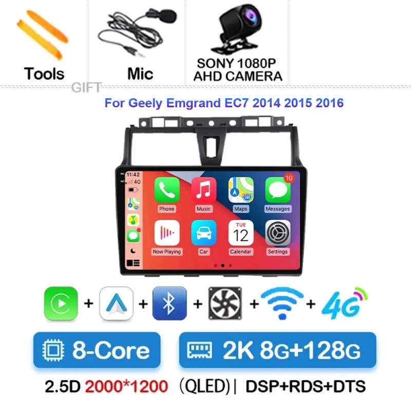 Android 14 Car Radio For Geely Emgrand EC7 2016 2017 2018 Navigation GPS Multimedia Player Stereo...