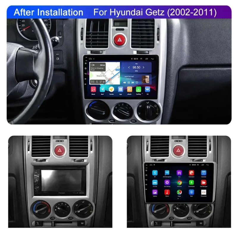 Android 14 Car Radio For Hyundai Getz 2002 - 2008 2009 2020 2011 Navigation GPS Multimedia Player...