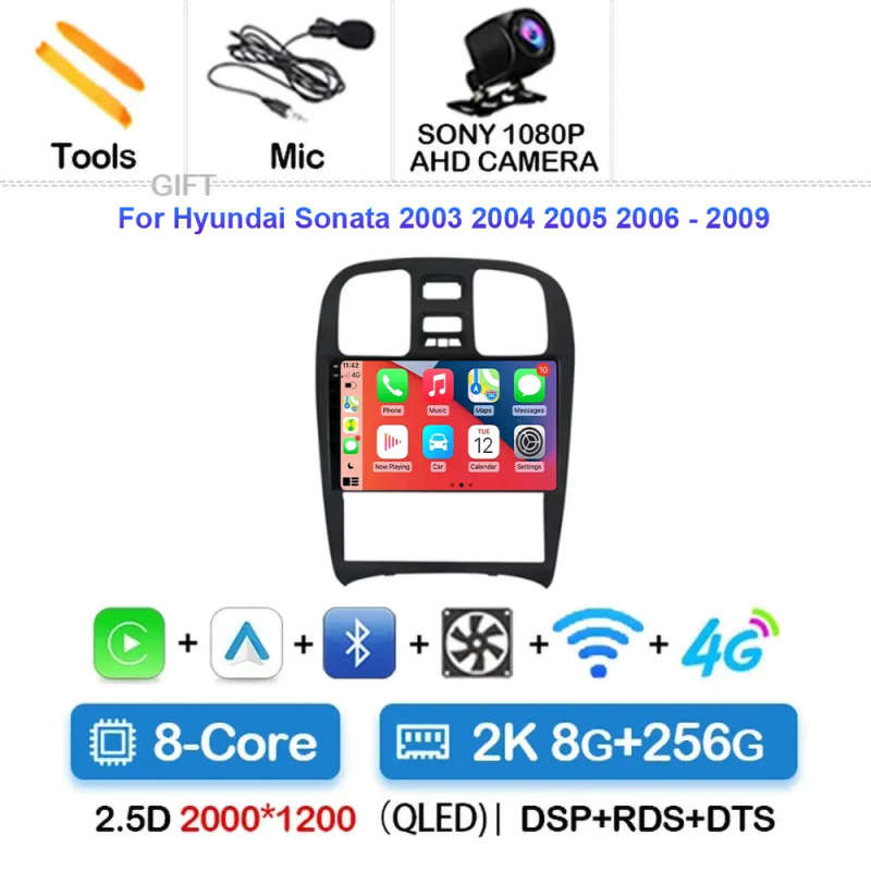 Android 14 Car Radio For Hyundai Sonata 2003 2004 - 2009 Navigation GPS Multimedia Video Player S...