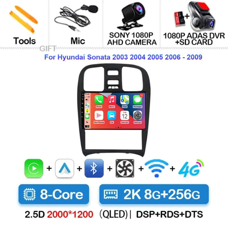 Android 14 Car Radio For Hyundai Sonata 2003 2004 - 2009 Navigation GPS Multimedia Video Player S...