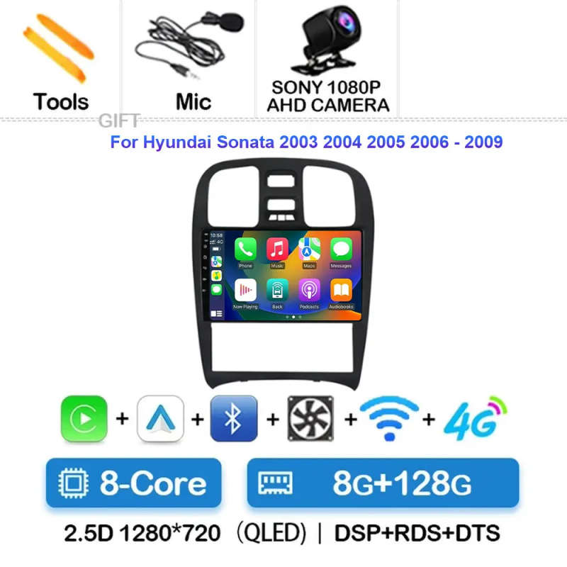 Android 14 Car Radio For Hyundai Sonata 2003 2004 - 2009 Navigation GPS Multimedia Video Player S...