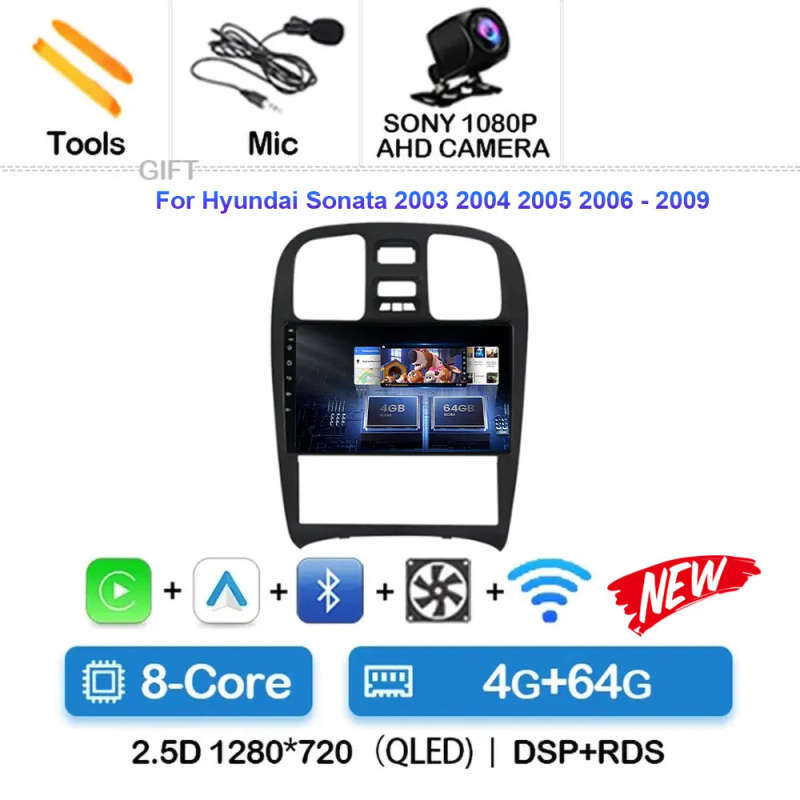 Android 14 Car Radio For Hyundai Sonata 2003 2004 - 2009 Navigation GPS Multimedia Video Player S...