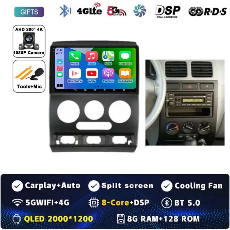 Android 14 Car Radio For KIA RIO 2002 - 2005 Multimedia Video Player GPS Navigation 4G LTE wirele...