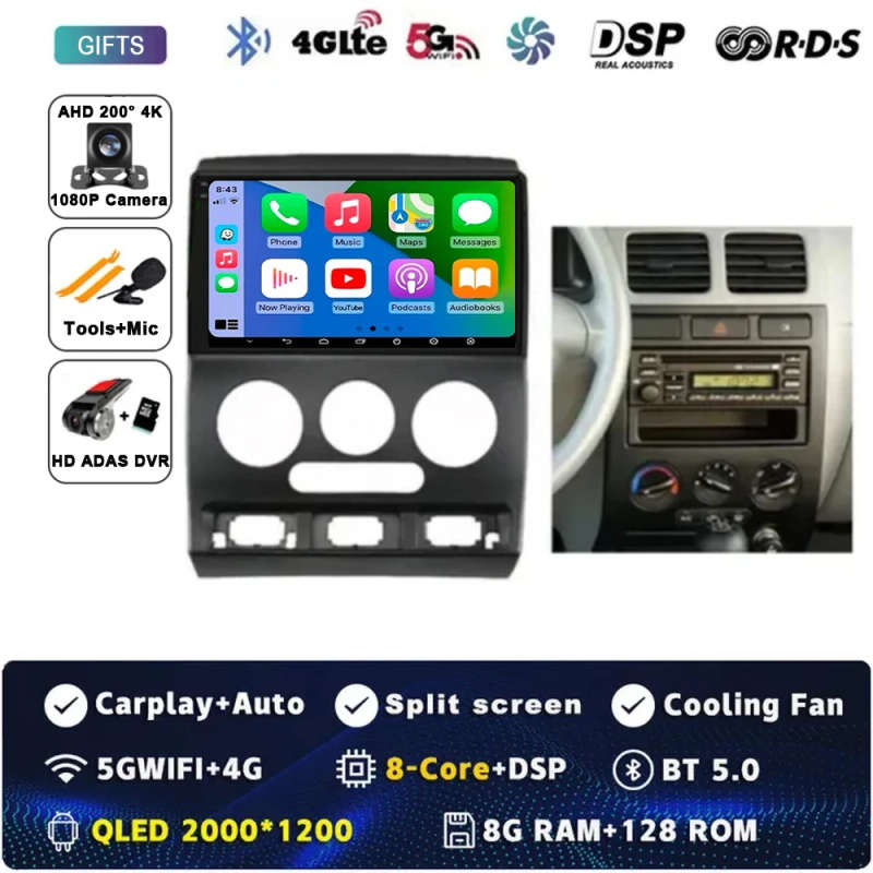 Android 14 Car Radio For KIA RIO 2002 - 2005 Multimedia Video Player GPS Navigation 4G LTE wirele...