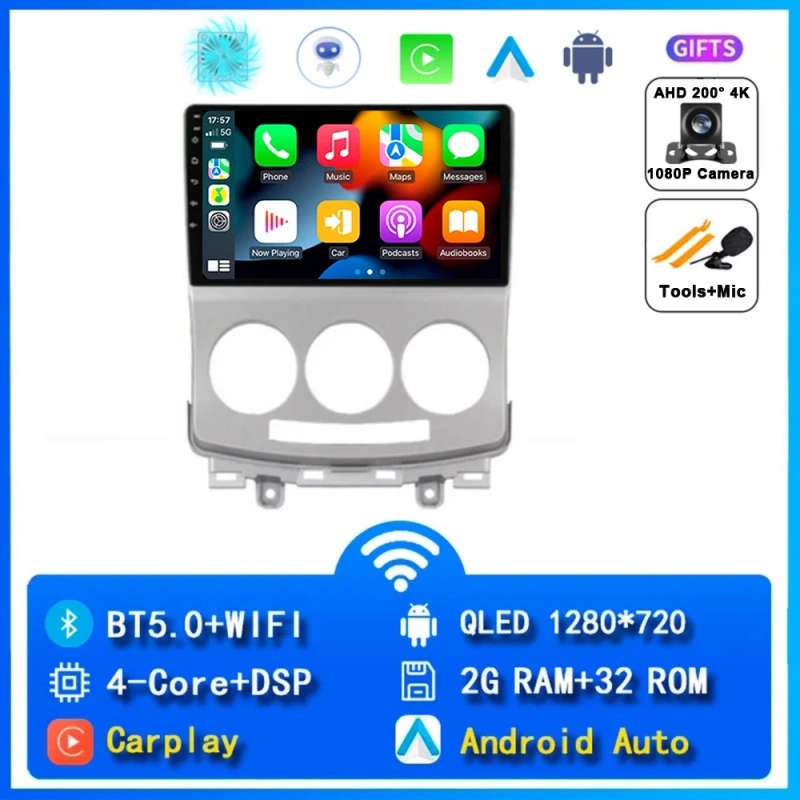Android 14 Car Radio For MAZDA 5 2005 2006 2007 2008 - 2010 Navigation Multimedia Player Stereo W...