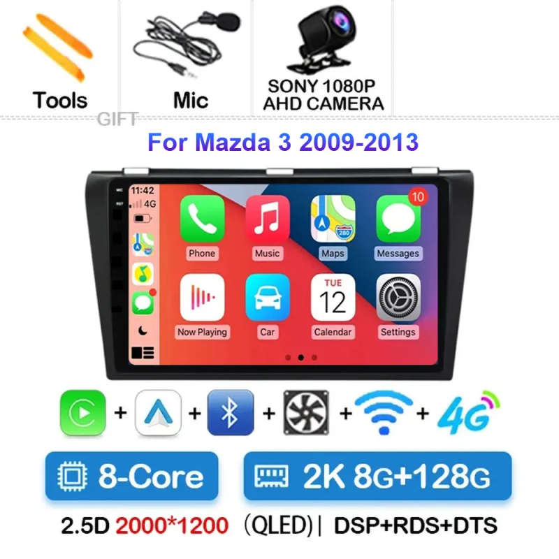 Android 14 Car Radio For Mazda 3 2004-2013 Wireless Android Auto Carplay Car Multimedia Video Pla...