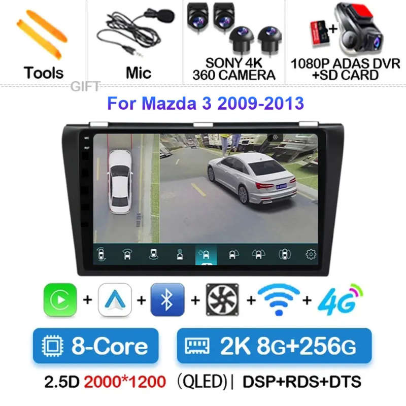Android 14 Car Radio For Mazda 3 2004-2013 Wireless Android Auto Carplay Car Multimedia Video Pla...