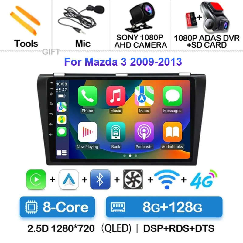Android 14 Car Radio For Mazda 3 2004-2013 Wireless Android Auto Carplay Car Multimedia Video Pla...