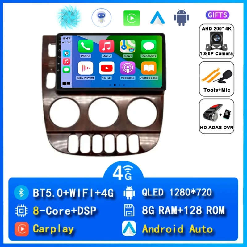 Android 14 Car Radio For Mercedes Benz M-Class W163 ML 1997 - 2005 Carplay Navigation Multimedia ...
