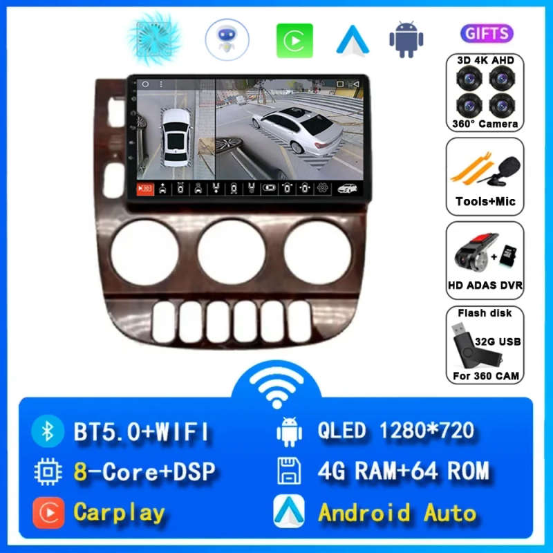 Android 14 Car Radio For Mercedes Benz M-Class W163 ML 1997 - 2005 Carplay Navigation Multimedia ...