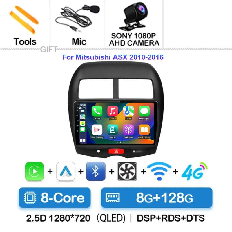 Android 14 Car Radio For Mitsubishi ASX 1 2010-2016 2016 - 2022 Navigation GPS Multimedia Player ...