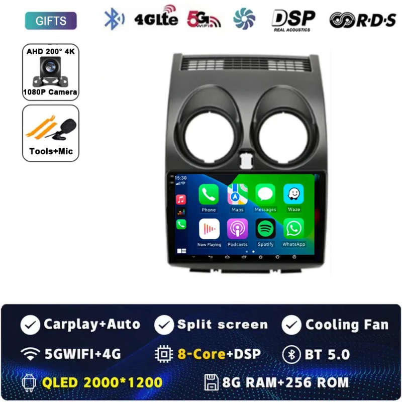 Android 14 Car Radio For Nissan Qashqai 1 J10 2005 - 2015 Multimedia Stereo Video Player Navigati...