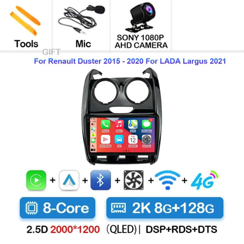 Android 14 Car Radio For Renault Duster 2014 2015 2016 2017 -2020 Navigation GPS Multimedia Playe...