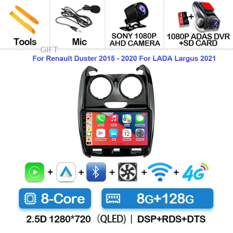 Android 14 Car Radio For Renault Duster 2014 2015 2016 2017 -2020 Navigation GPS Multimedia Playe...