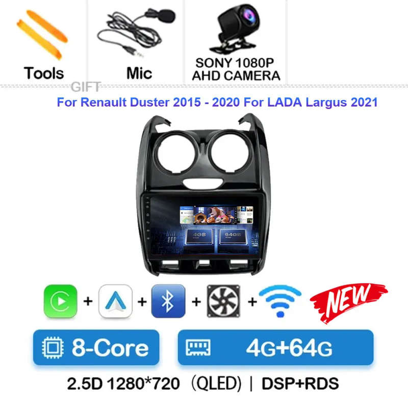 Android 14 Car Radio For Renault Duster 2014 2015 2016 2017 -2020 Navigation GPS Multimedia Playe...