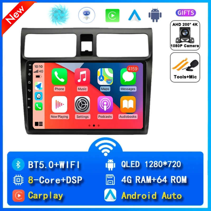 Android 14 Car Radio For Suzuki Swift 2003 2004 2005 2006 2007 - 2010 Navigation Multimedia Playe...