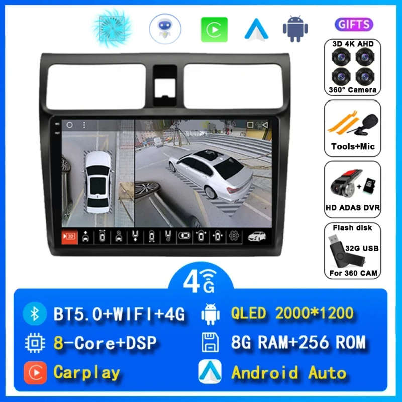 Android 14 Car Radio For Suzuki Swift 2003 2004 2005 2006 2007 - 2010 Navigation Multimedia Playe...