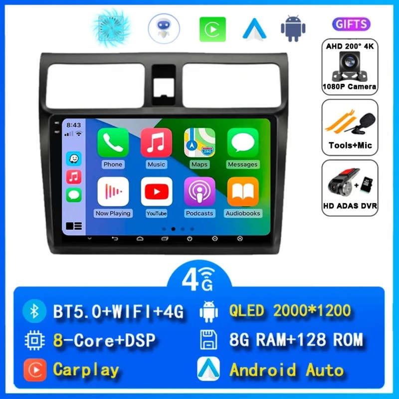 Android 14 Car Radio For Suzuki Swift 2003 2004 2005 2006 2007 - 2010 Navigation Multimedia Playe...