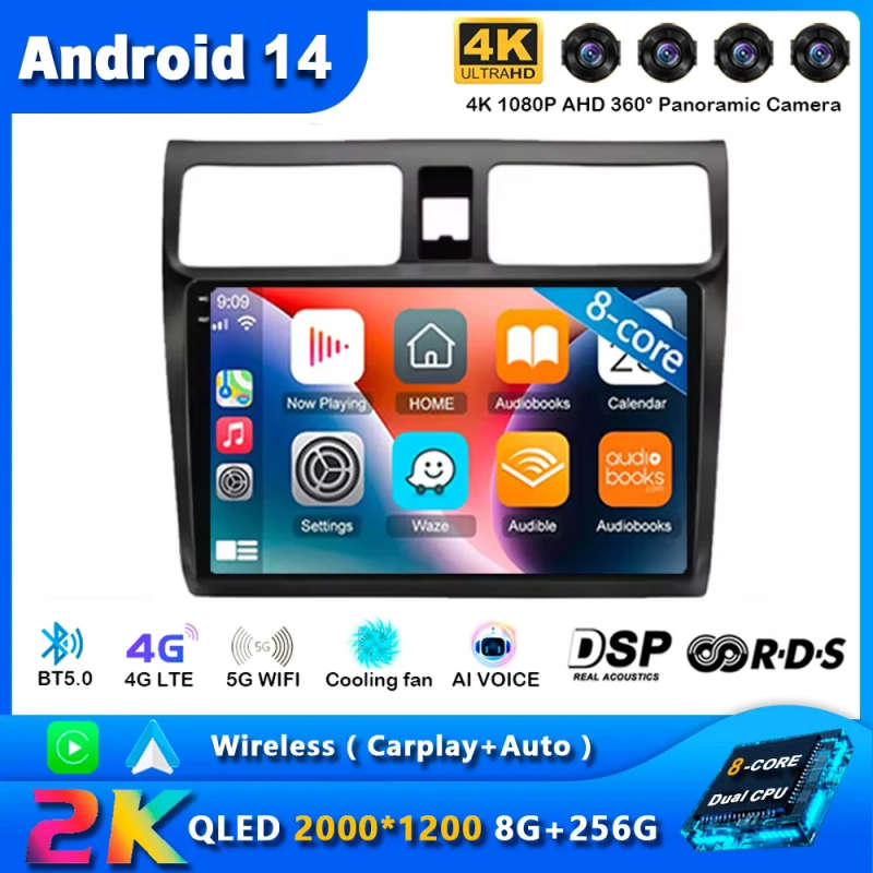 Android 14 Car Radio For Suzuki Swift 2003 2004 2005 2006 2007 - 2010 Navigation Multimedia Playe...