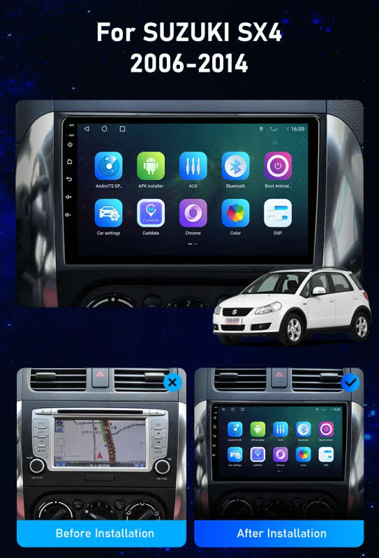 Android 14 Car Radio For Suzuki Swift 4 2011 - 2017 Wireless Carplay Auto Radio Multimedia Player...