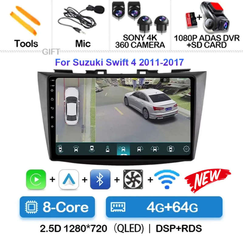 Android 14 Car Radio For Suzuki Swift 4 2011-2017 Wireless Carplay Auto Radio Multimedia Player 4...