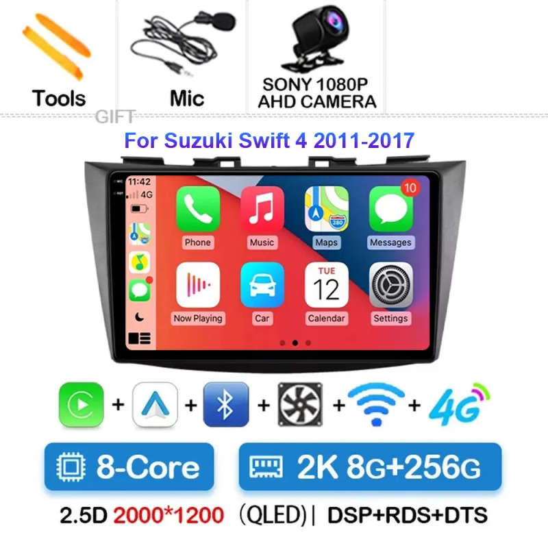 Android 14 Car Radio For Suzuki Swift 4 2011-2017 Wireless Carplay Auto Radio Multimedia Player 4...
