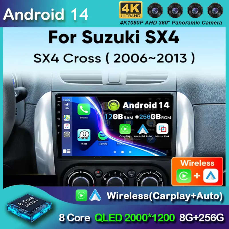 Android 14 Car Radio For Suzuki Swift 4 2011 - 2017 Wireless Carplay Auto Radio Multimedia Player...