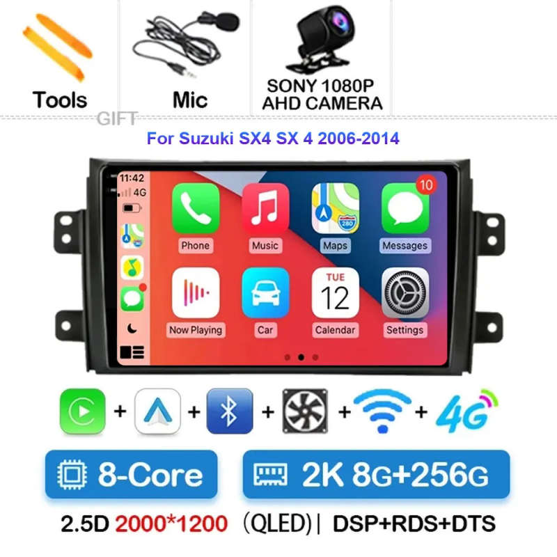 Android 14 Car Radio For Suzuki Swift 4 2011 - 2017 Wireless Carplay Auto Radio Multimedia Player...