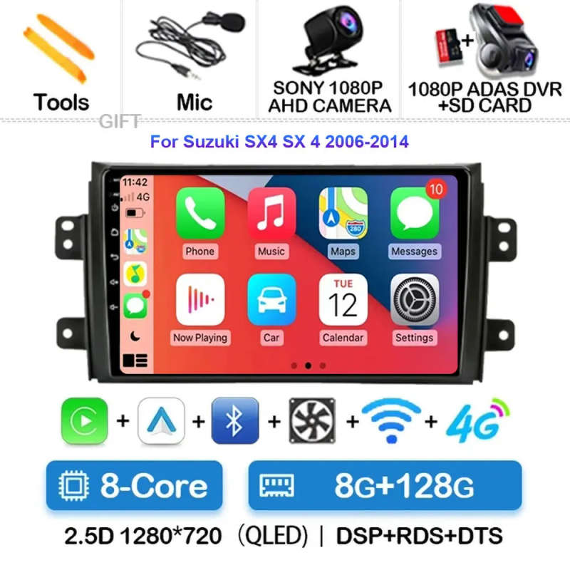 Android 14 Car Radio For Suzuki Swift 4 2011 - 2017 Wireless Carplay Auto Radio Multimedia Player...