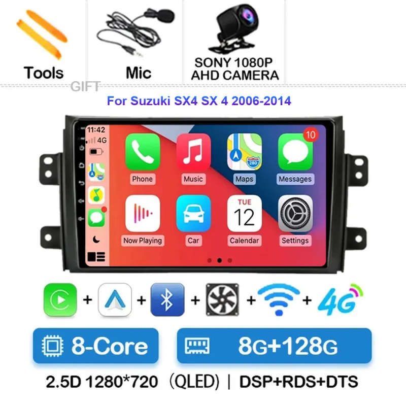 Android 14 Car Radio For Suzuki Swift 4 2011 - 2017 Wireless Carplay Auto Radio Multimedia Player...