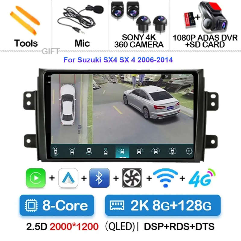 Android 14 Car Radio For Suzuki Swift 4 2011 - 2017 Wireless Carplay Auto Radio Multimedia Player...
