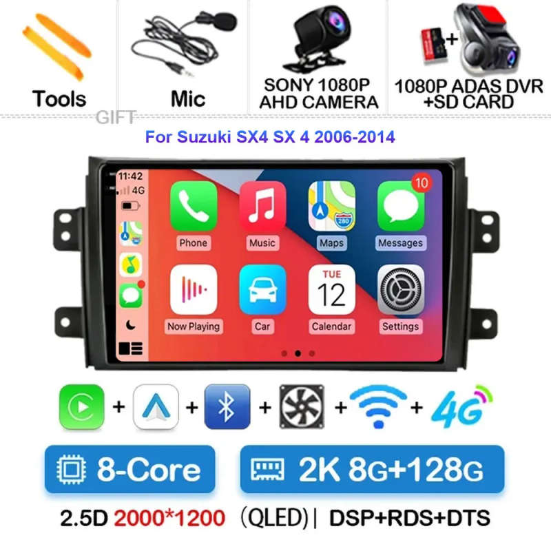 Android 14 Car Radio For Suzuki Swift 4 2011 - 2017 Wireless Carplay Auto Radio Multimedia Player...