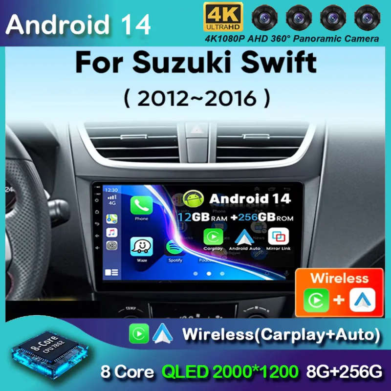 Android 14 Car Radio For Suzuki Swift 4 2011-2017 Wireless Carplay Auto Radio Multimedia Player 4...