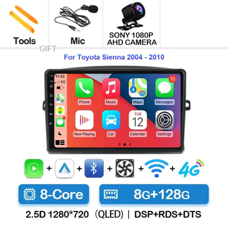 Android 14 Car Radio For Toyota Sienna 2004 - 2010 Navigation GPS Multimedia Video Player Stereo ...