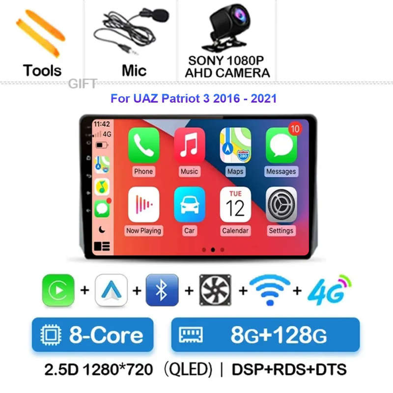 Android 14 Car Radio For UAZ Patriot 3 2016 - 2021 Navigation GPS Multimedia Player Stereo wifi+4...