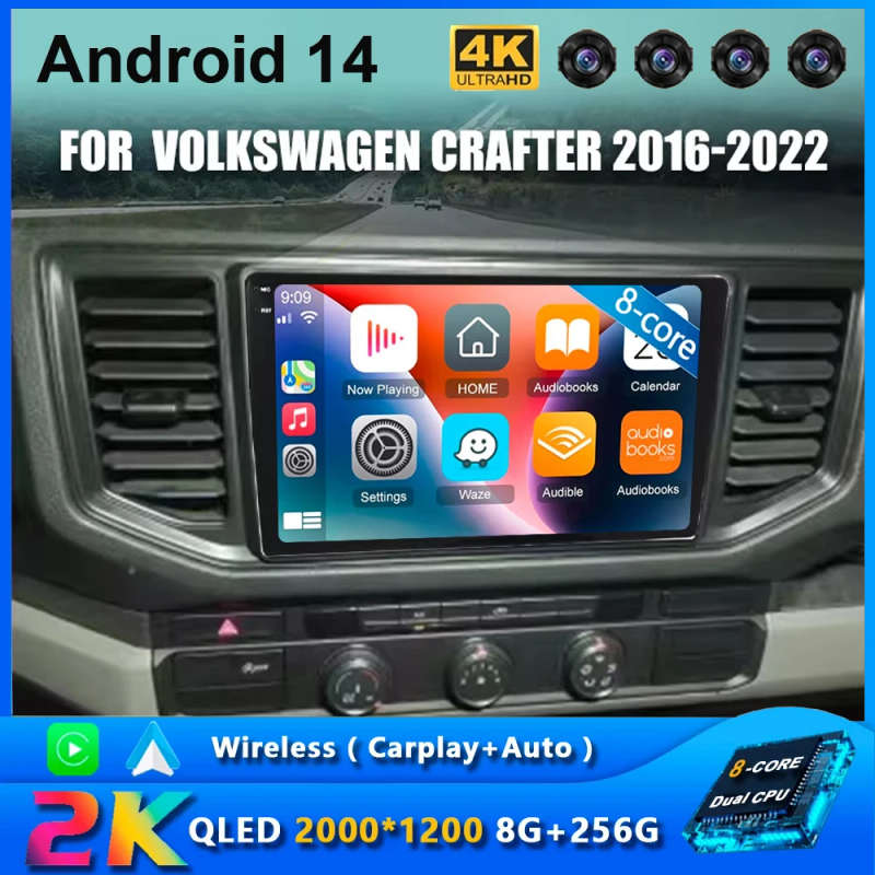 Android 14 Car Radio For Volkswagen Crafter 2016-2022 Car Multimedia Video Player Navigation Ster...