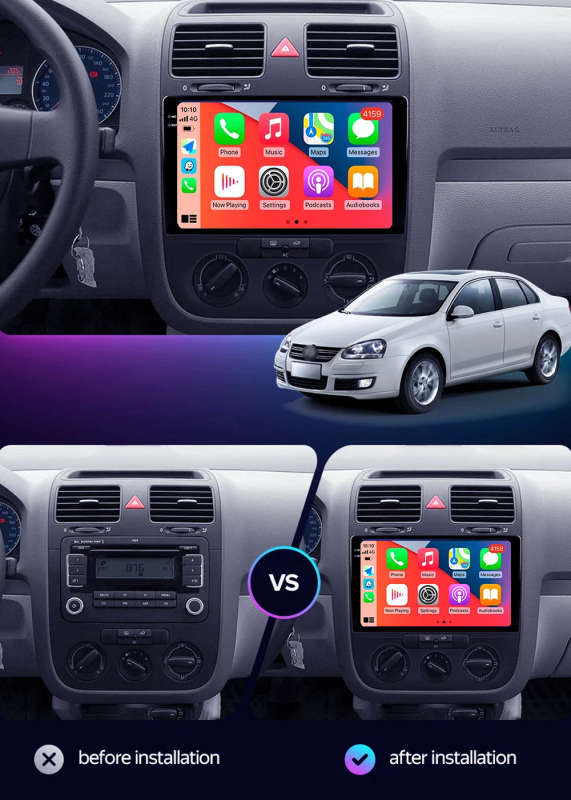 Android 14 Car Radio For Volkswagen Jetta 5 2005 2006 2007 - 2010 Navigation GPS Multimedia Playe...