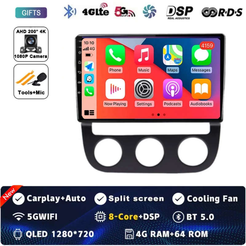 Android 14 Car Radio For Volkswagen Jetta 5 2005 2006 2007 - 2010 Navigation GPS Multimedia Playe...